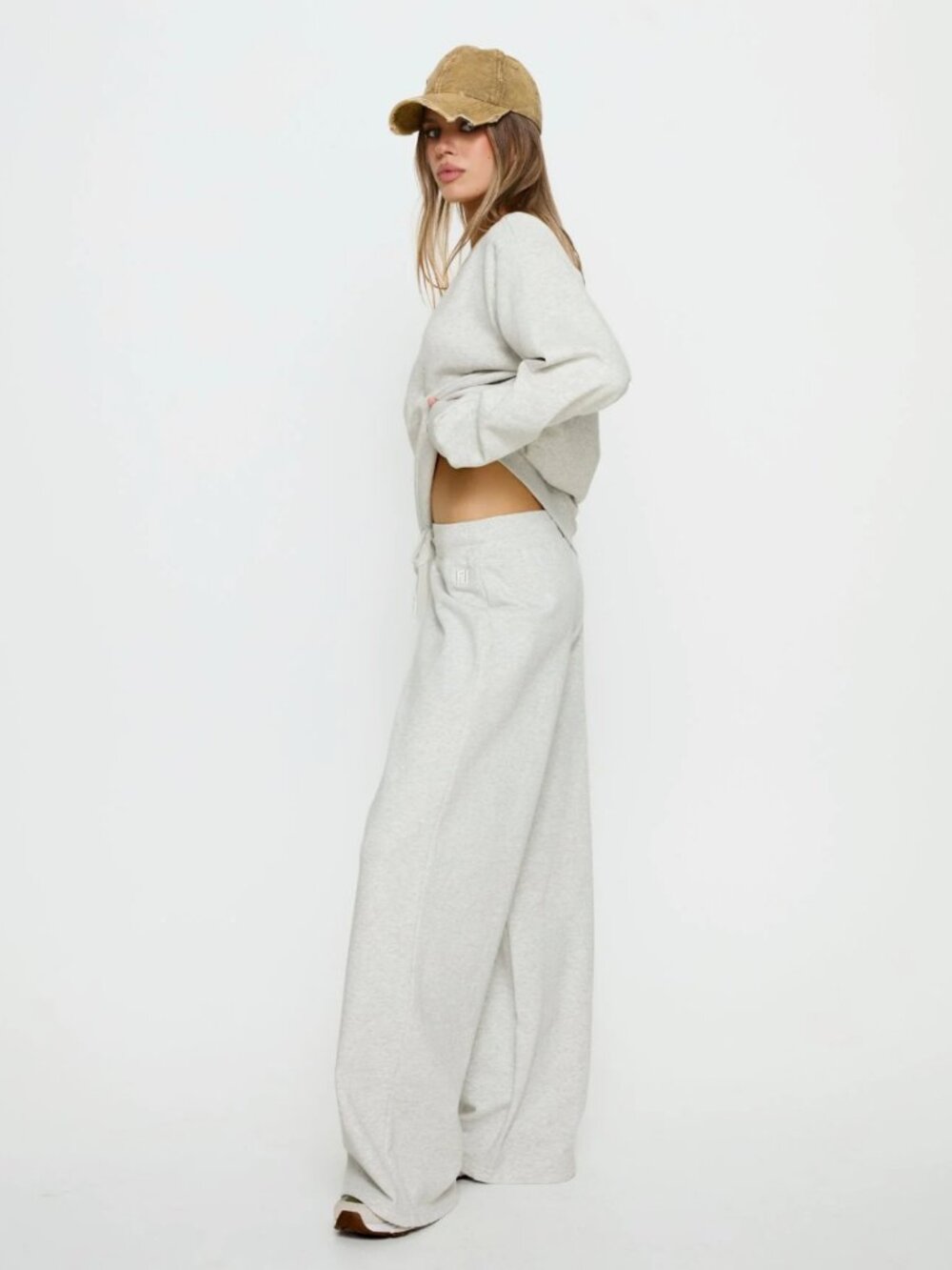 Princess Polly Dodie Wide Leg Pants Grey Marle Size 8 - Picture 3 of 4